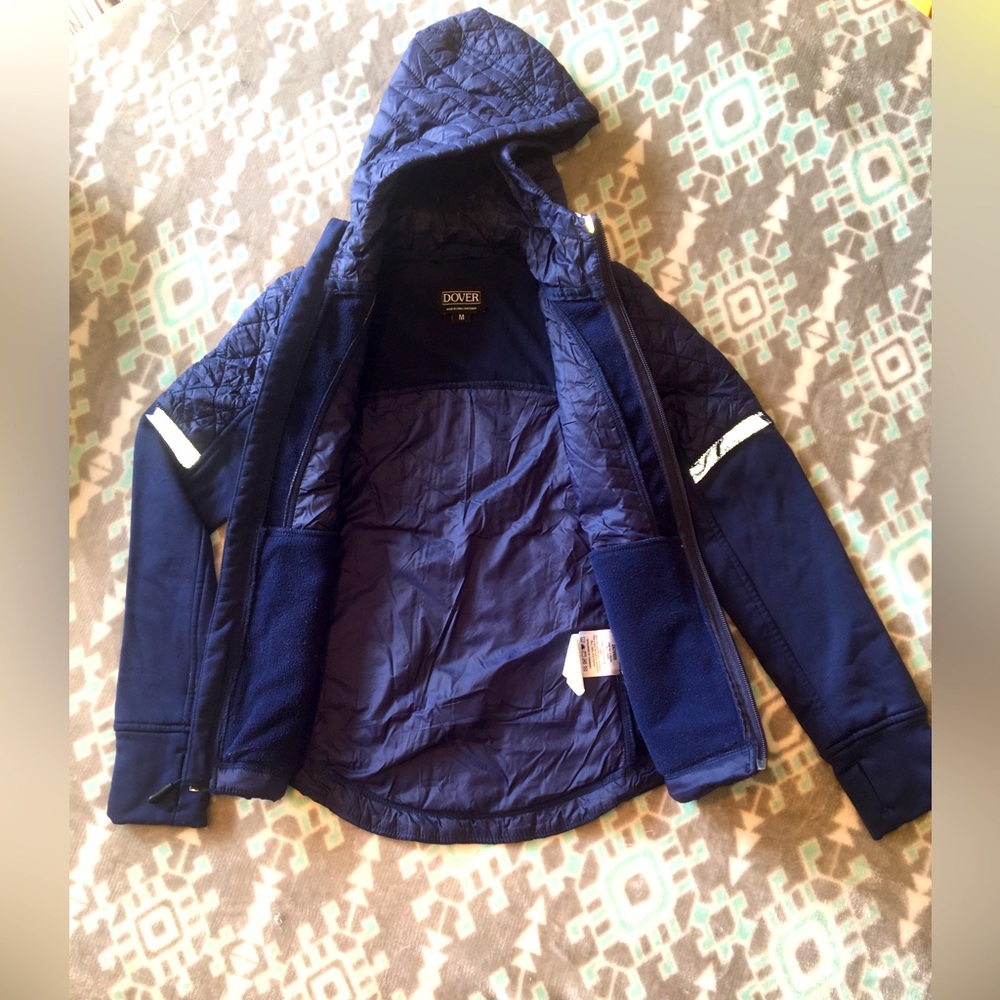 Dover Saddlery kids navy hooded jacket sz medium
